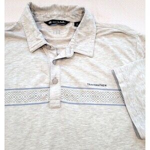Travis Mathew XL Local Time Gray Polo Shirt Short Sleeve Golf Tennis Athletic